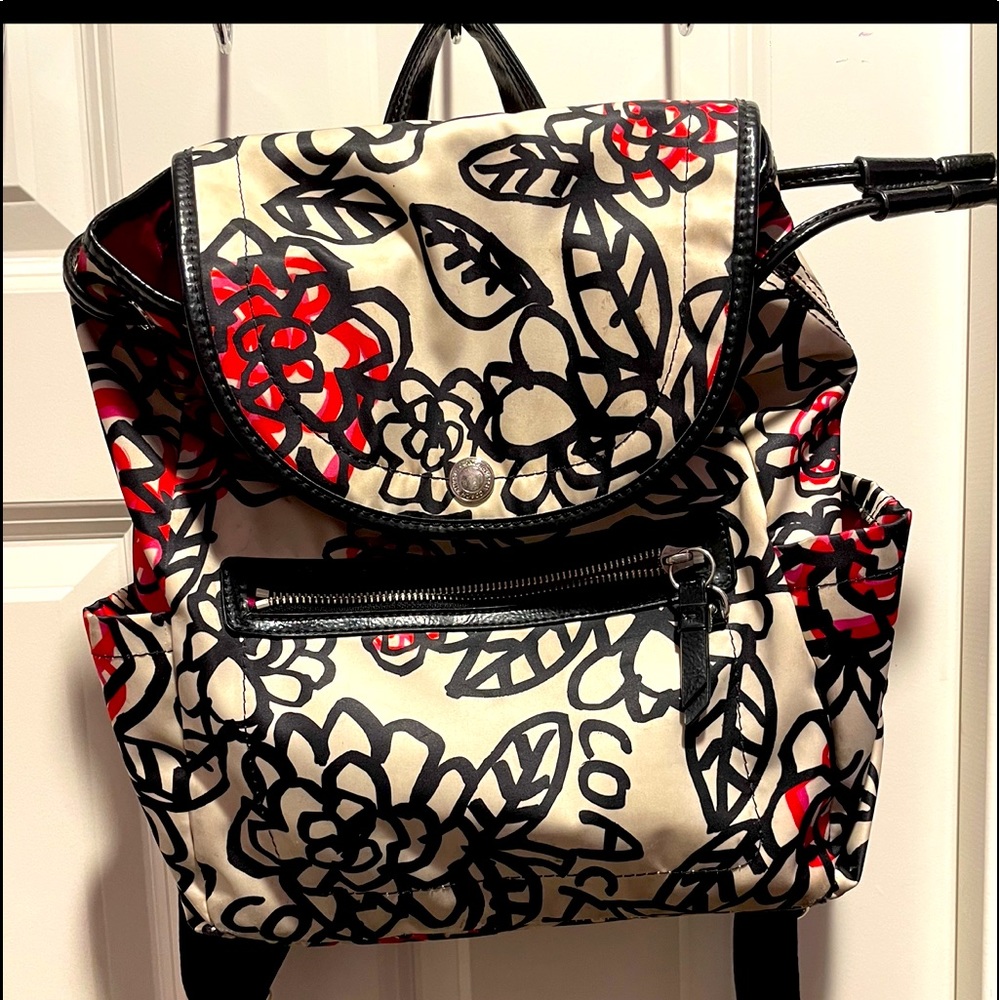 Coach floral back pack.